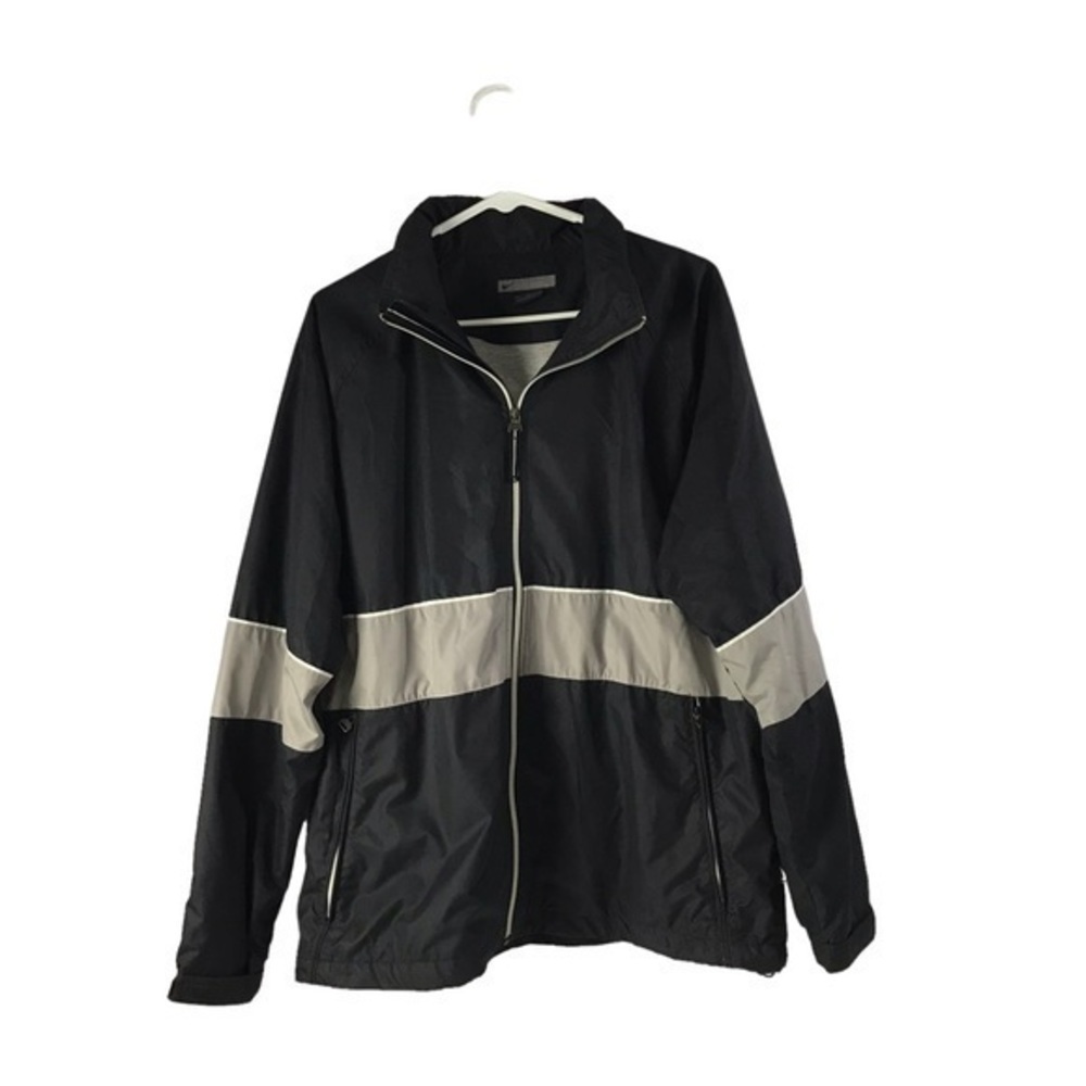 Nike black grey color-block windbreaker jacket size medium